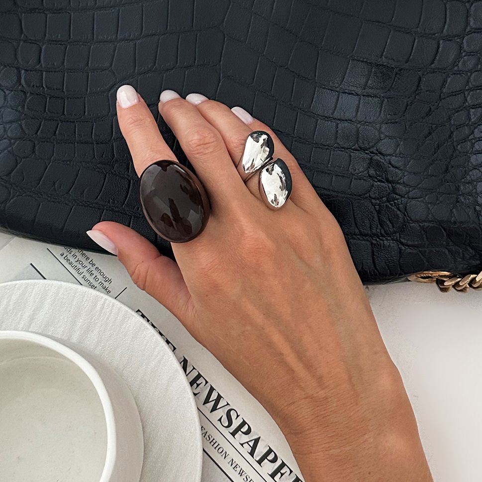 Two-Piece Mixed Color Ring Set