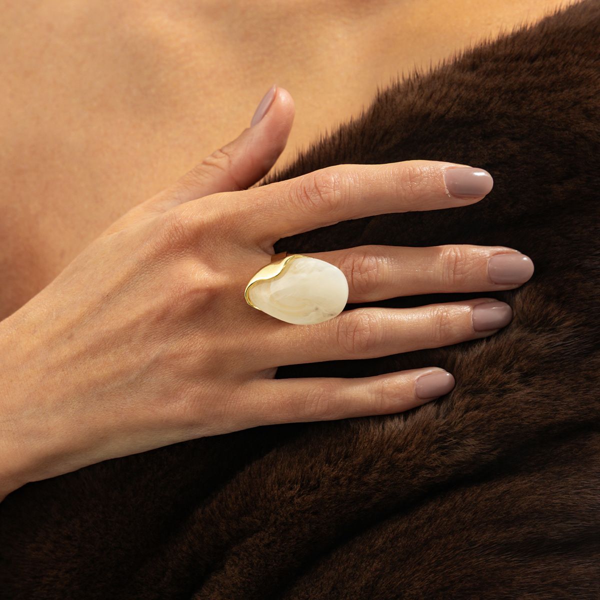 Retro Irregular Gradient Resin Ring - Yunhai Jewelry