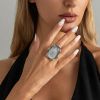 White K + Silver Gray Ring