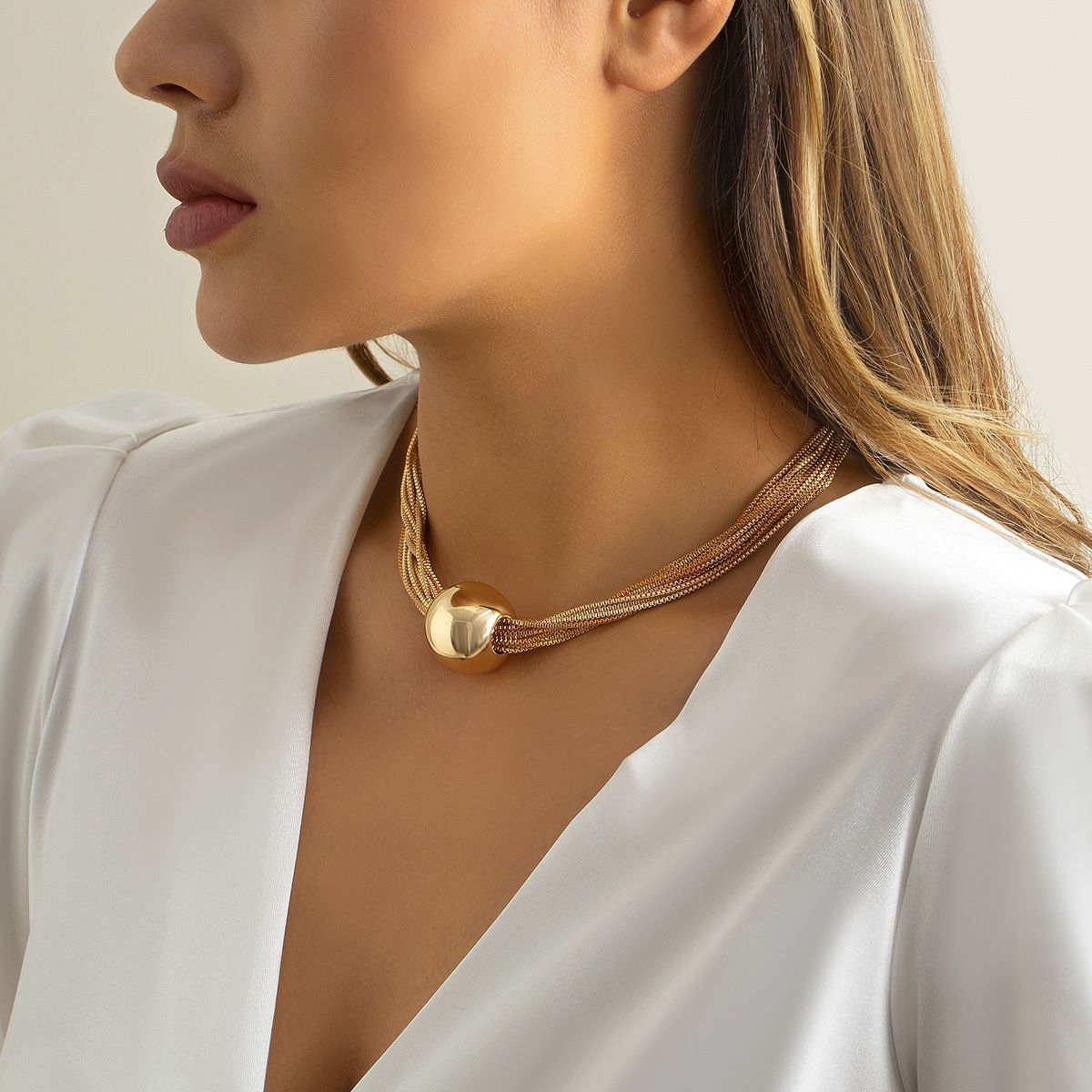 Minimalist Punk-Style Layered Chain Stackable Necklace - Yunhai Jewelry