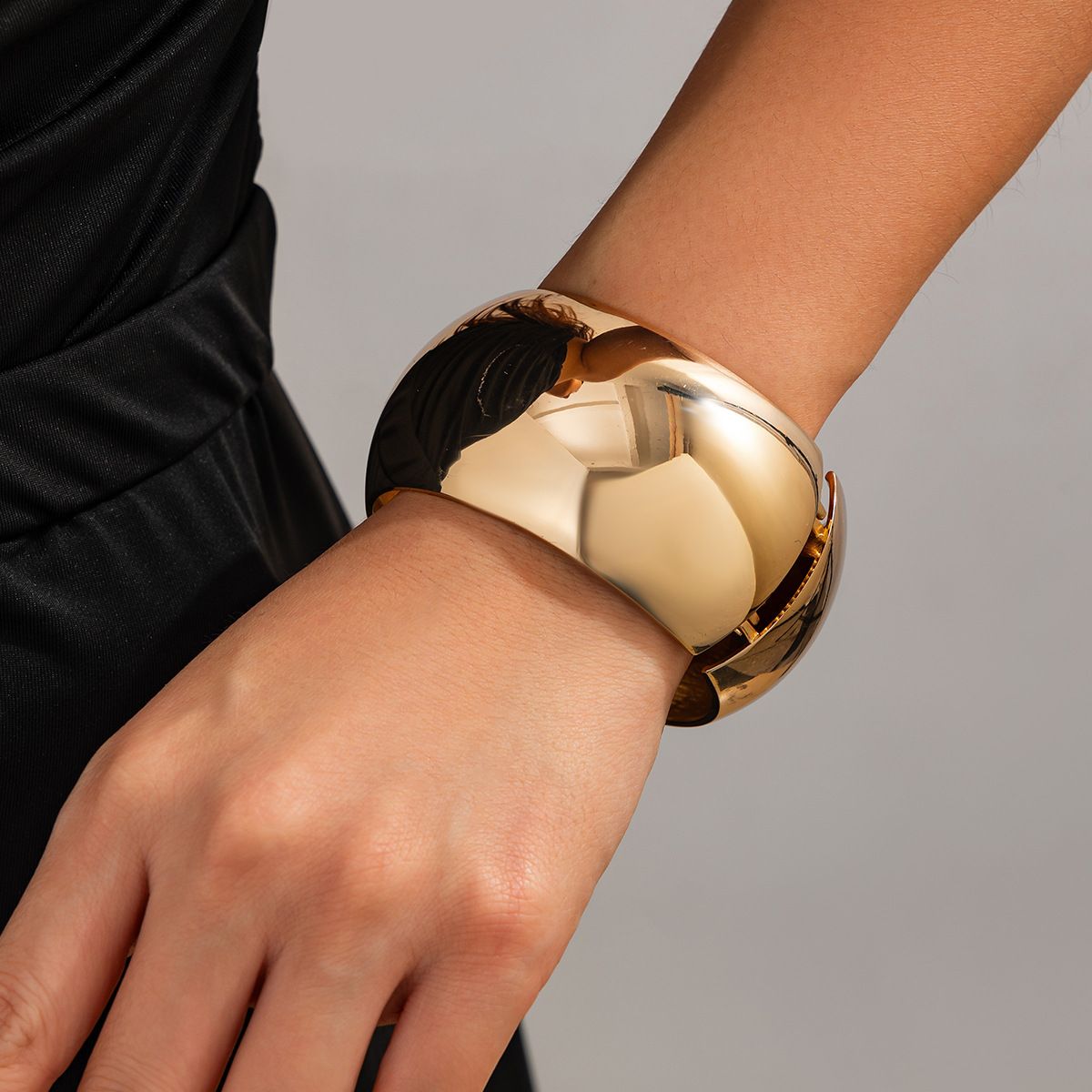 Punk-Style Irregular Wide-Band Bracelet Set - Yunhai Jewelry