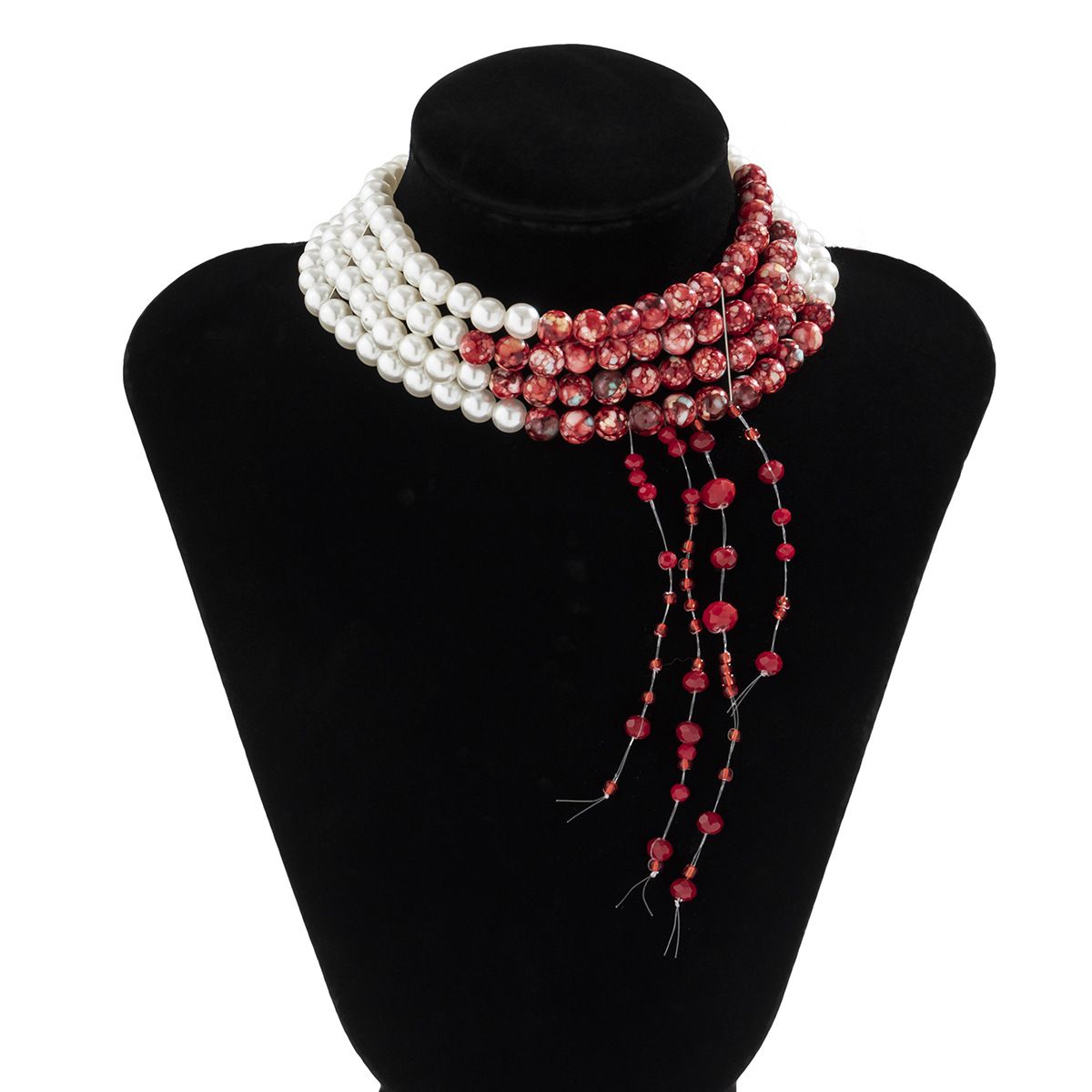 Sweet And Edgy Gothic-Style Blood Drop Tassel Collar - Yunhai Jewelry