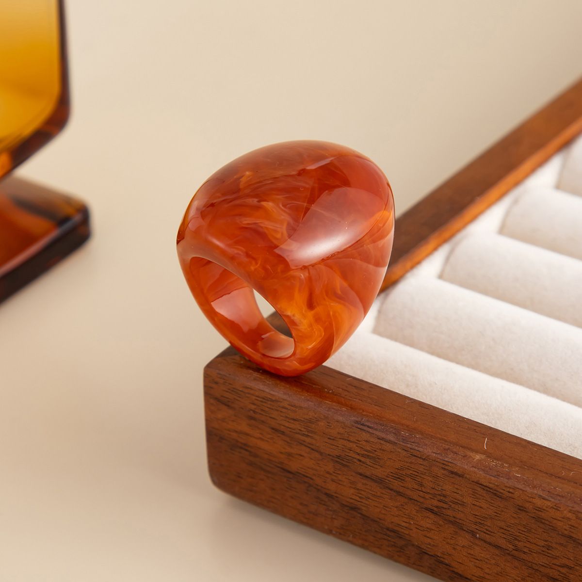 Maillard Gradient Transparent Resin Ring - Yunhai Jewelry