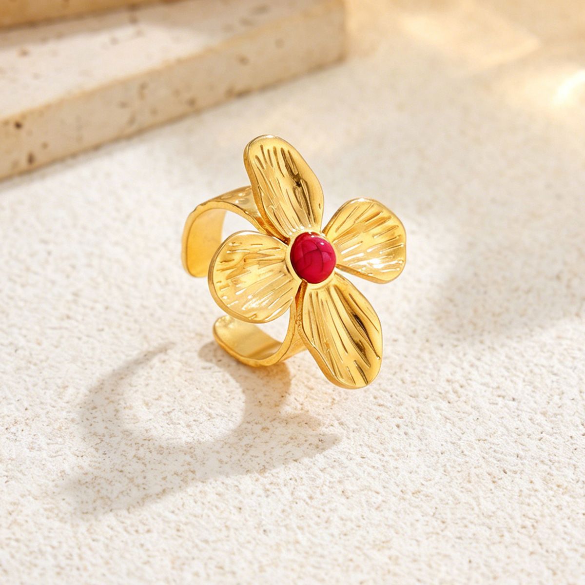 Vacation Sun Starfish Open Ring - Yunhai Jewelry