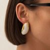 02 Gold and White Earrings