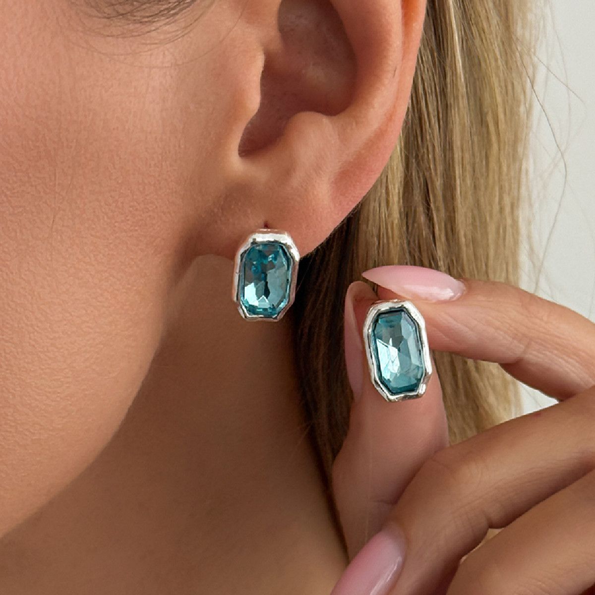02 Silver and Blue Earrings
