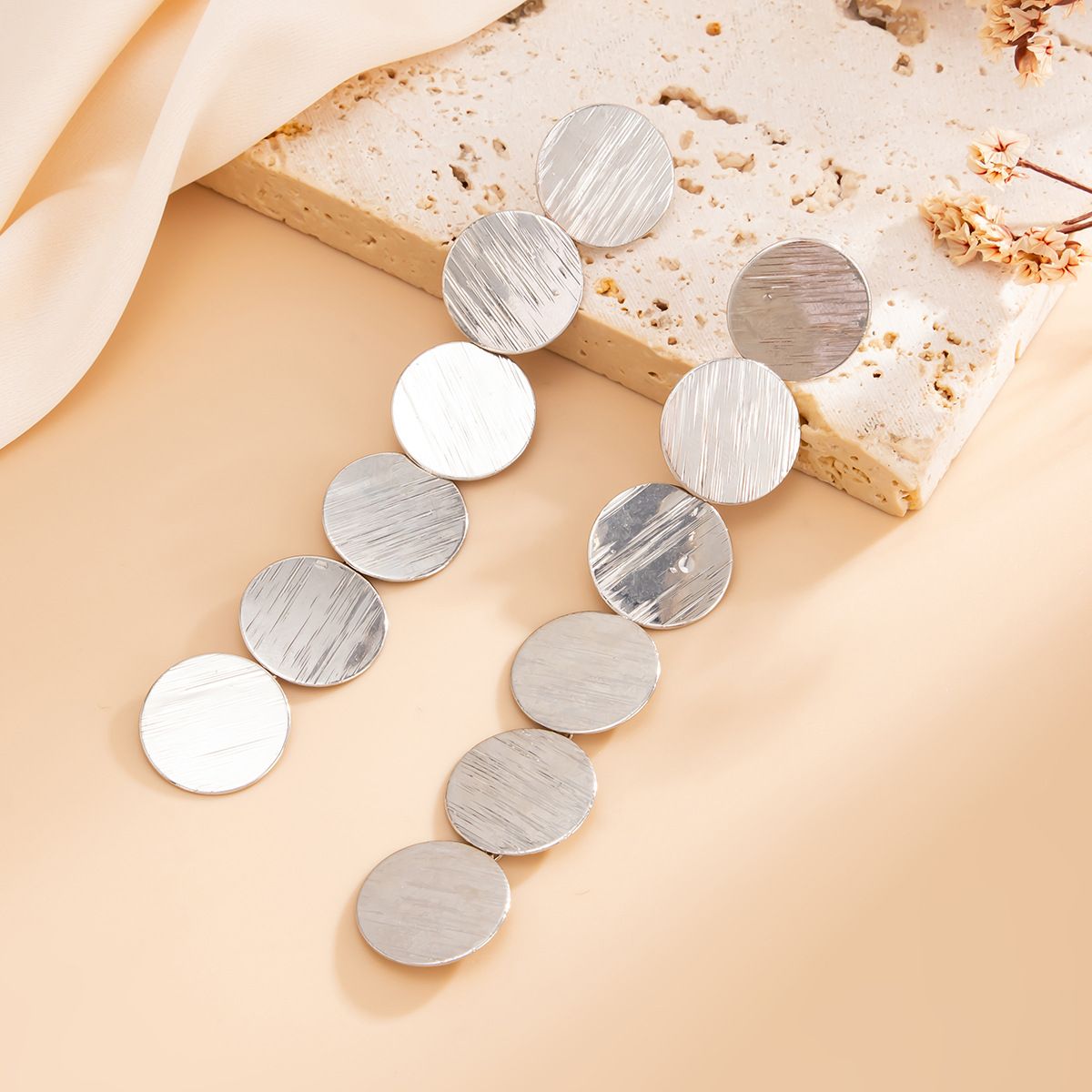 03 White K Earrings