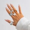 03 White K Ring Set