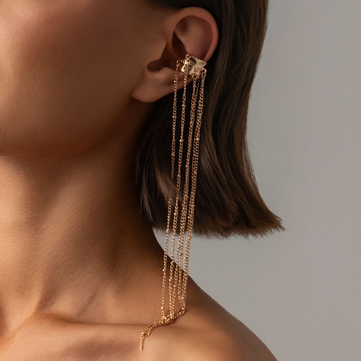 Long Tassel Pearl Ear Clips - Yunhai Jewelry