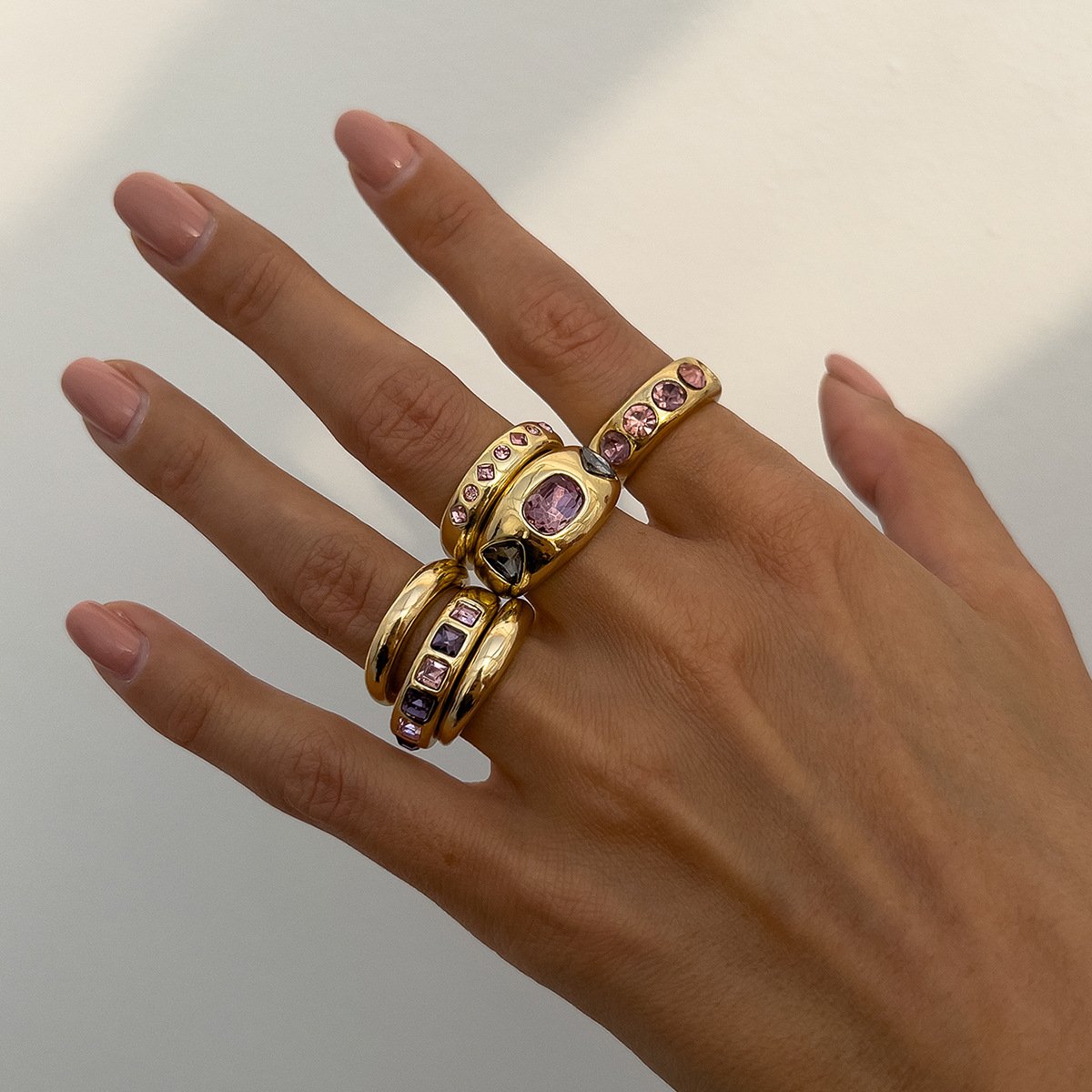 Light Gold Ring Set