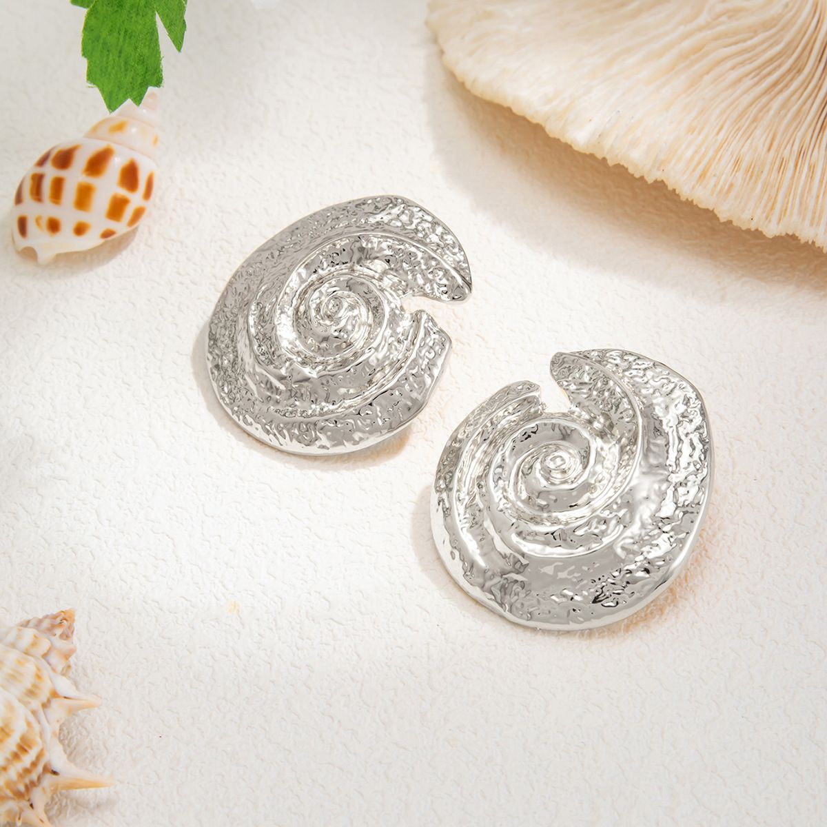 05 White K Earrings