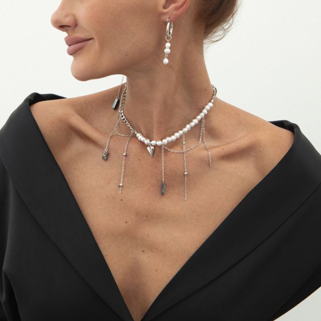 White K Necklace + Earrings