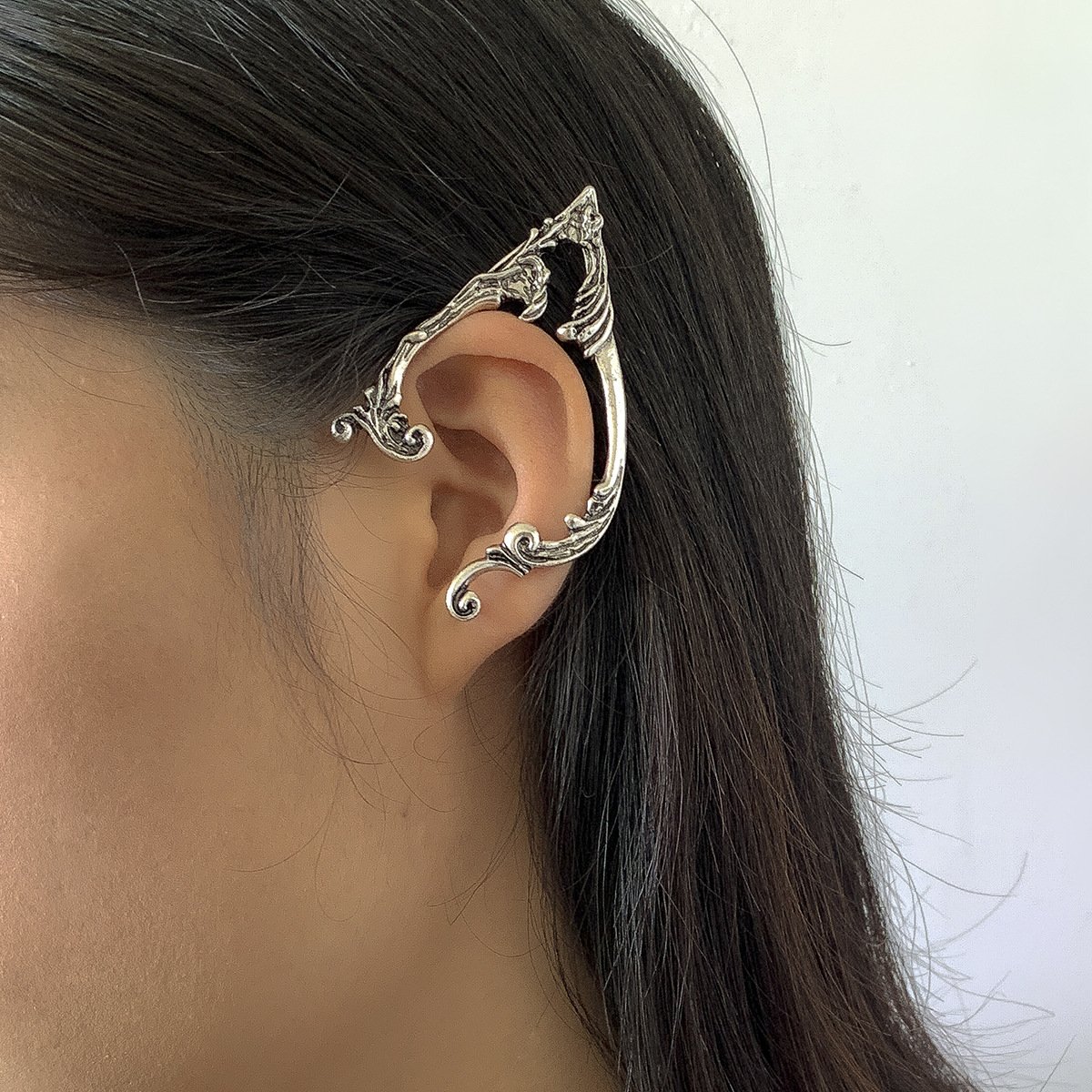 01 Single Left Ear Ancient Silver
