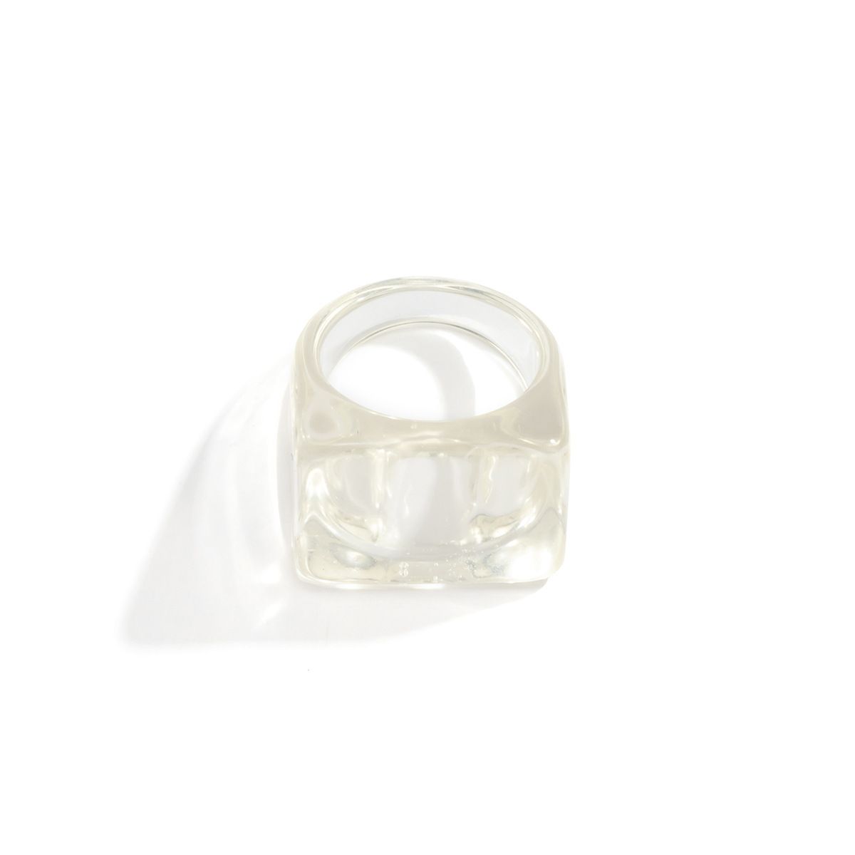 Minimalist Geometric Colored Square Wide-Band Ring - Yunhai Jewelry