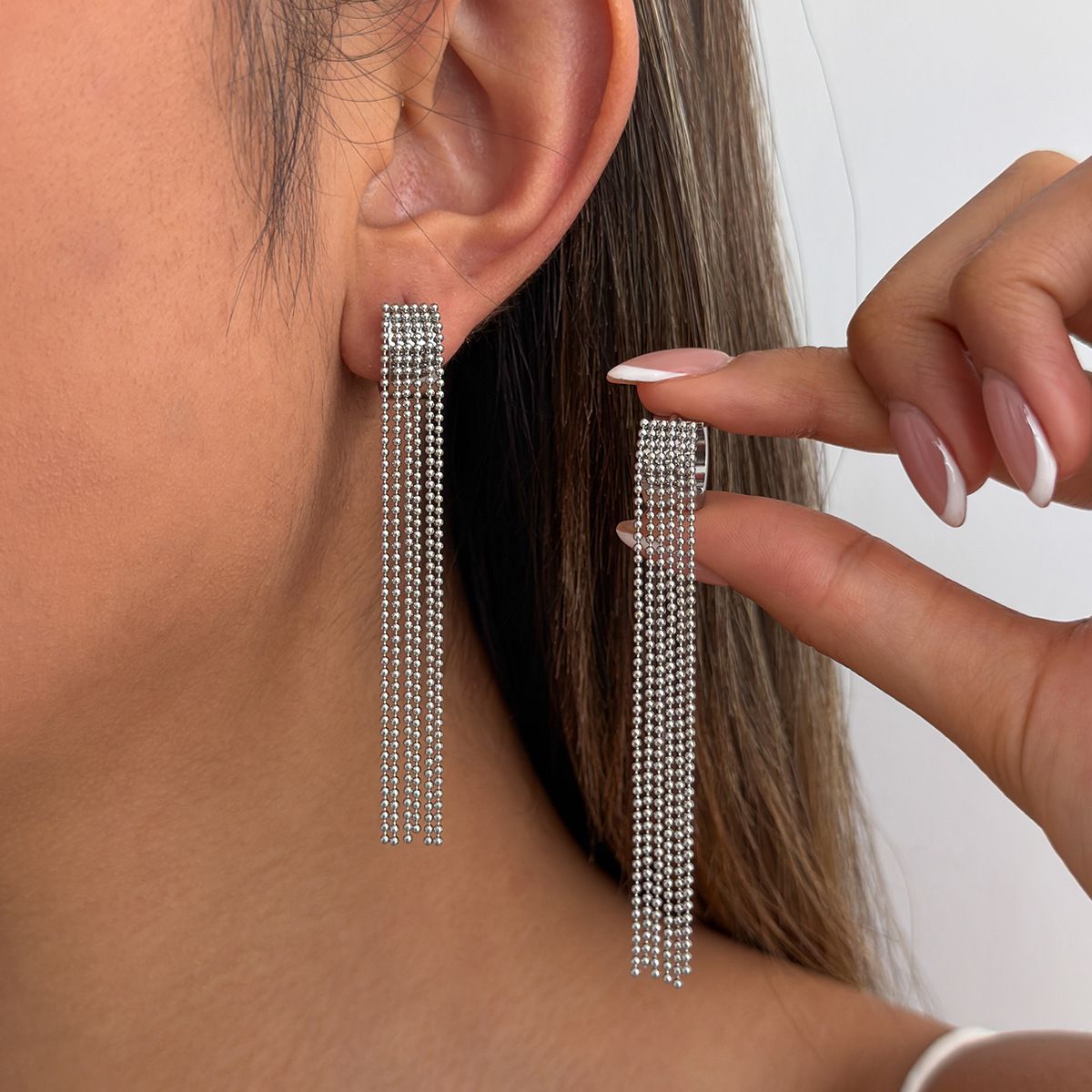 01 Steel Color Earring Stud