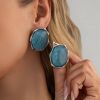 White K + Blue Earrings