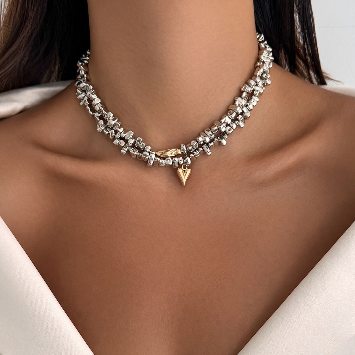 Irregular-Shaped CCB Beaded Choker Necklace - Yunhai Jewelry