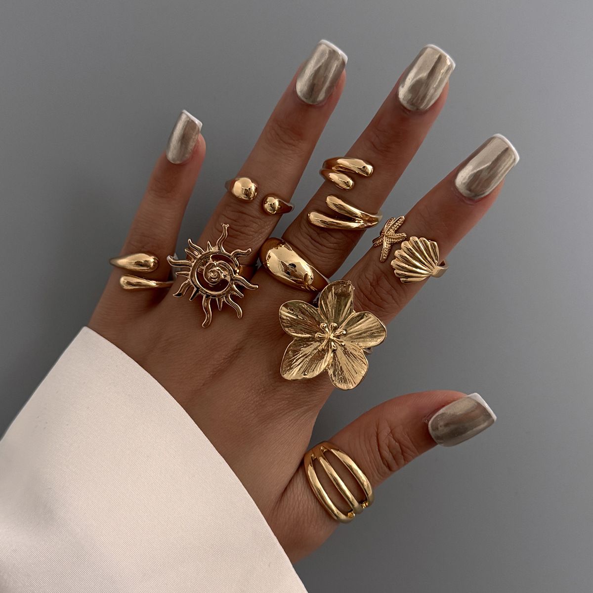 06 Light Gold Ring Set
