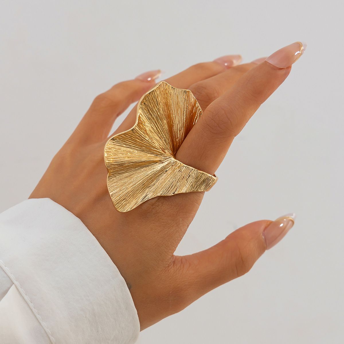 Irregular Geometric Wide-Band Alloy Ring - Yunhai Jewelry