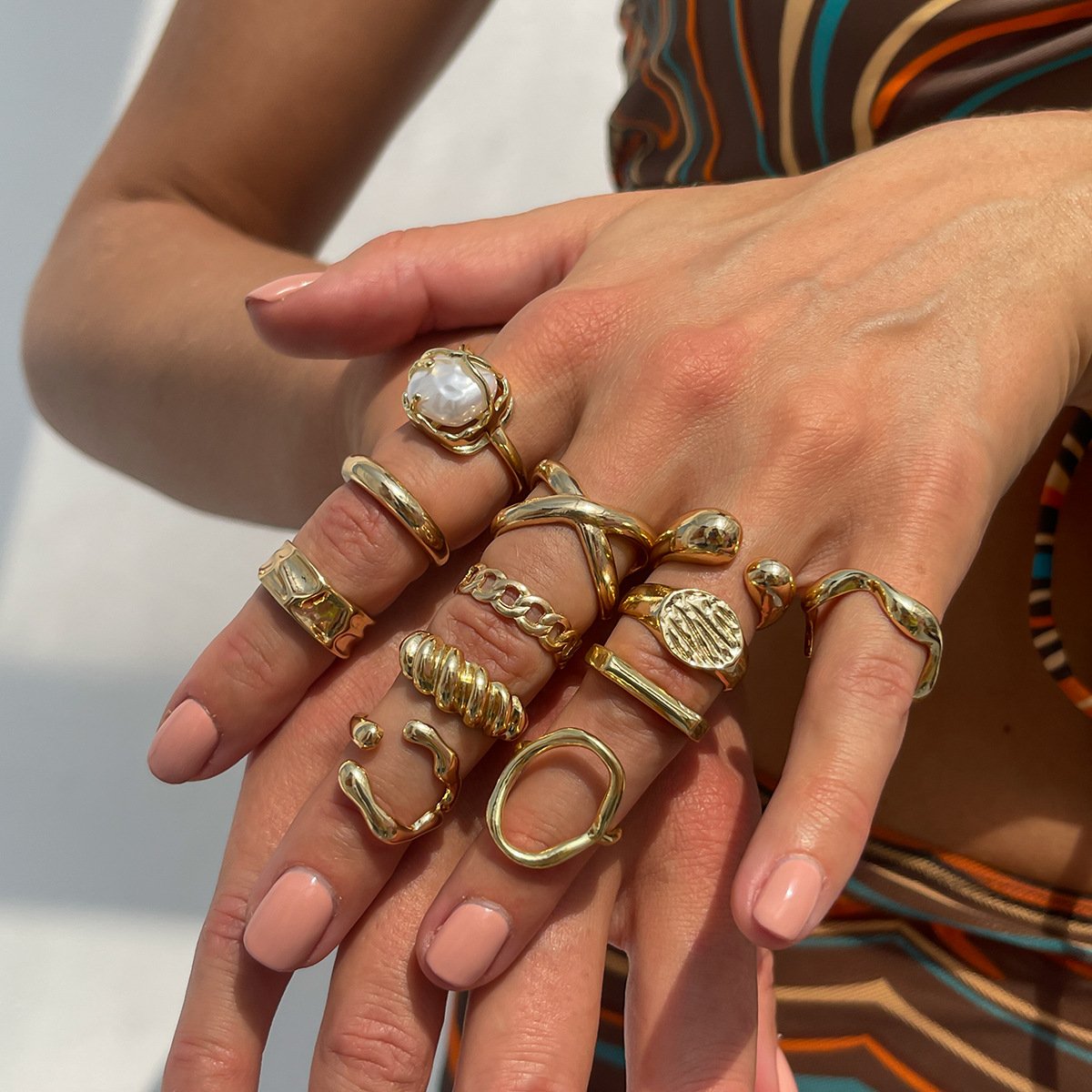 Alloy Irregular Open Ring Set - Yunhai Jewelry
