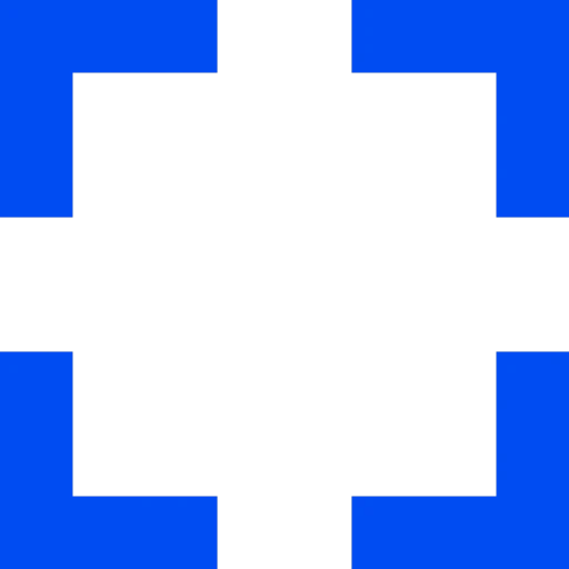 Blue symbol on white