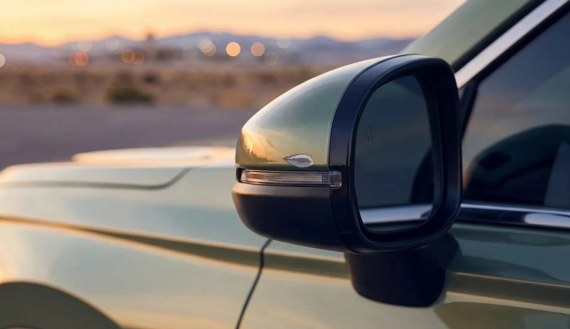 Paint chip on a side mirror cap