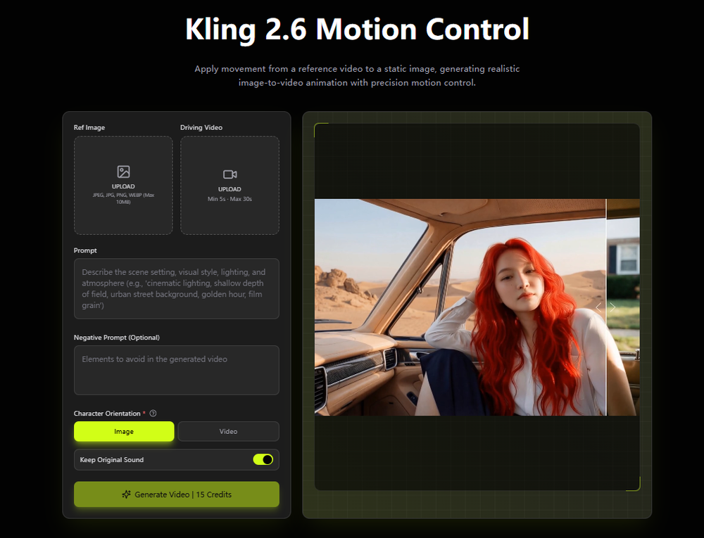 image of Kling Motion Control