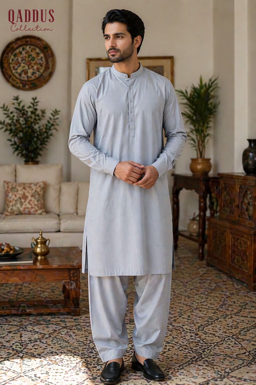 Classic Ash Grey Unstitched – Premium Cotton Elegance