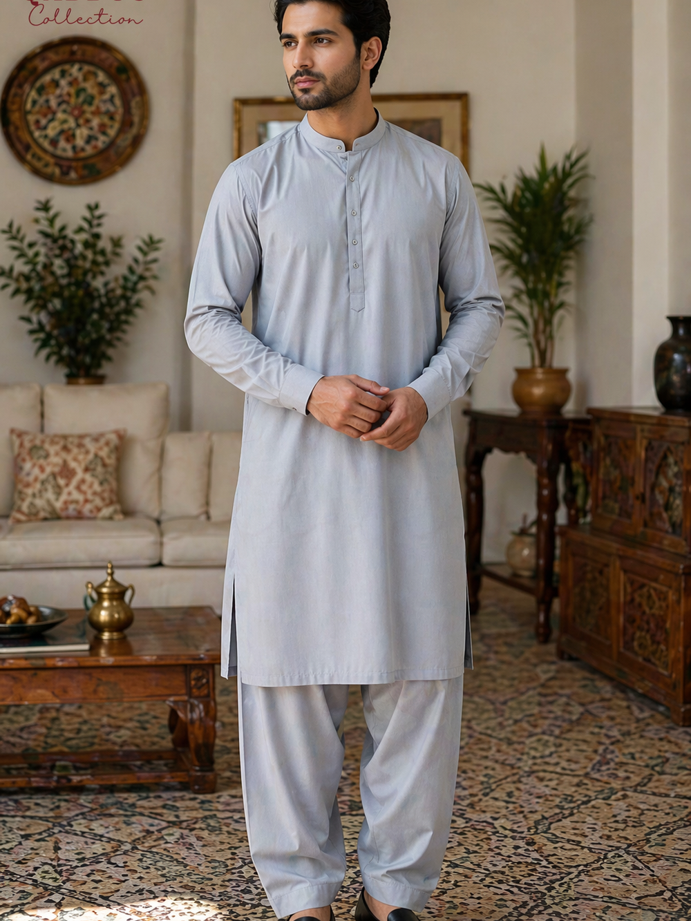 Classic Ash Grey Unstitched – Premium Cotton Elegance