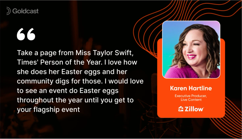 Quote from Karen Hartline about adding Easter eggs into events