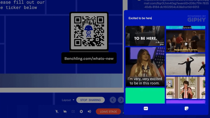 Example of how Benchling uses Goldcast to encourage digital event attendee engagement 