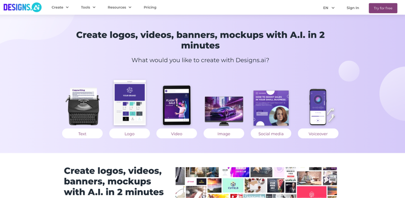 design ai homepage