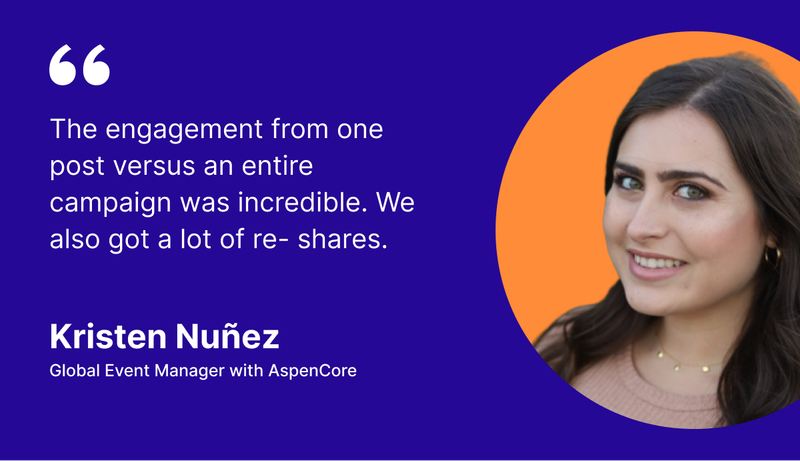 How engagement from one post v/s entire campaign suceeded - Kristen Nunez