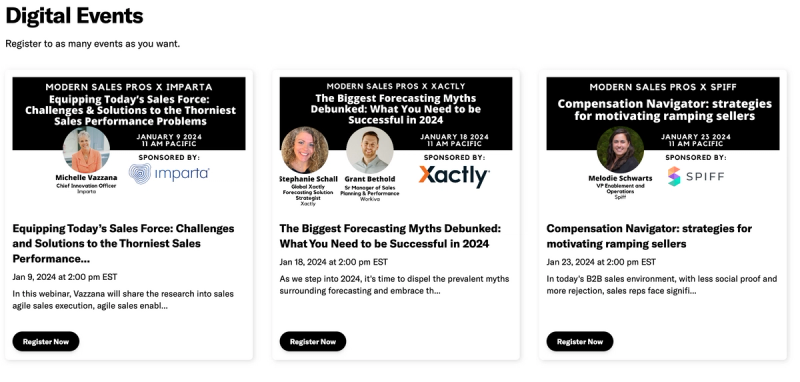 Modern Sales Pros events 