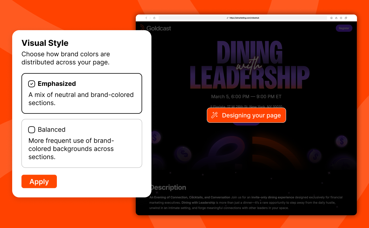Get Registration Live Faster.  