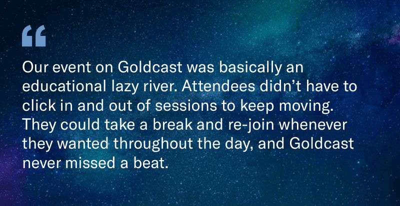 Goldcast customer testimonial from Starburst