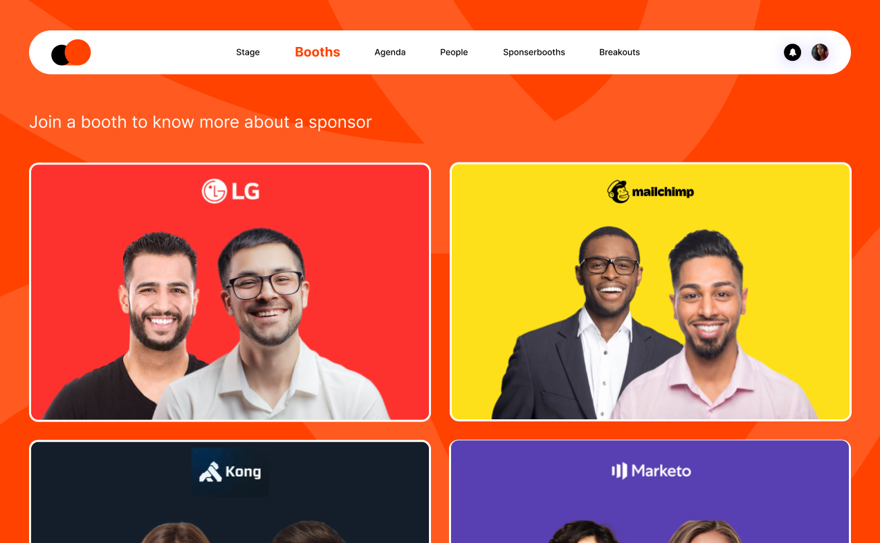 Showcase your best content with booths.