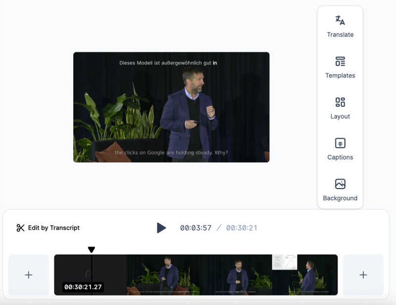 Yext's EMEA team localizes transcripts in Goldcast Content Lab