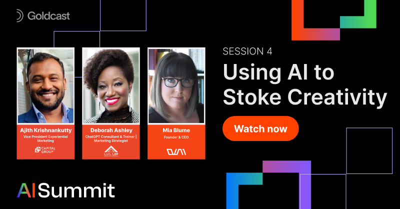 Using AI to Stoke Creativity panel from Goldcast's AI Summit 