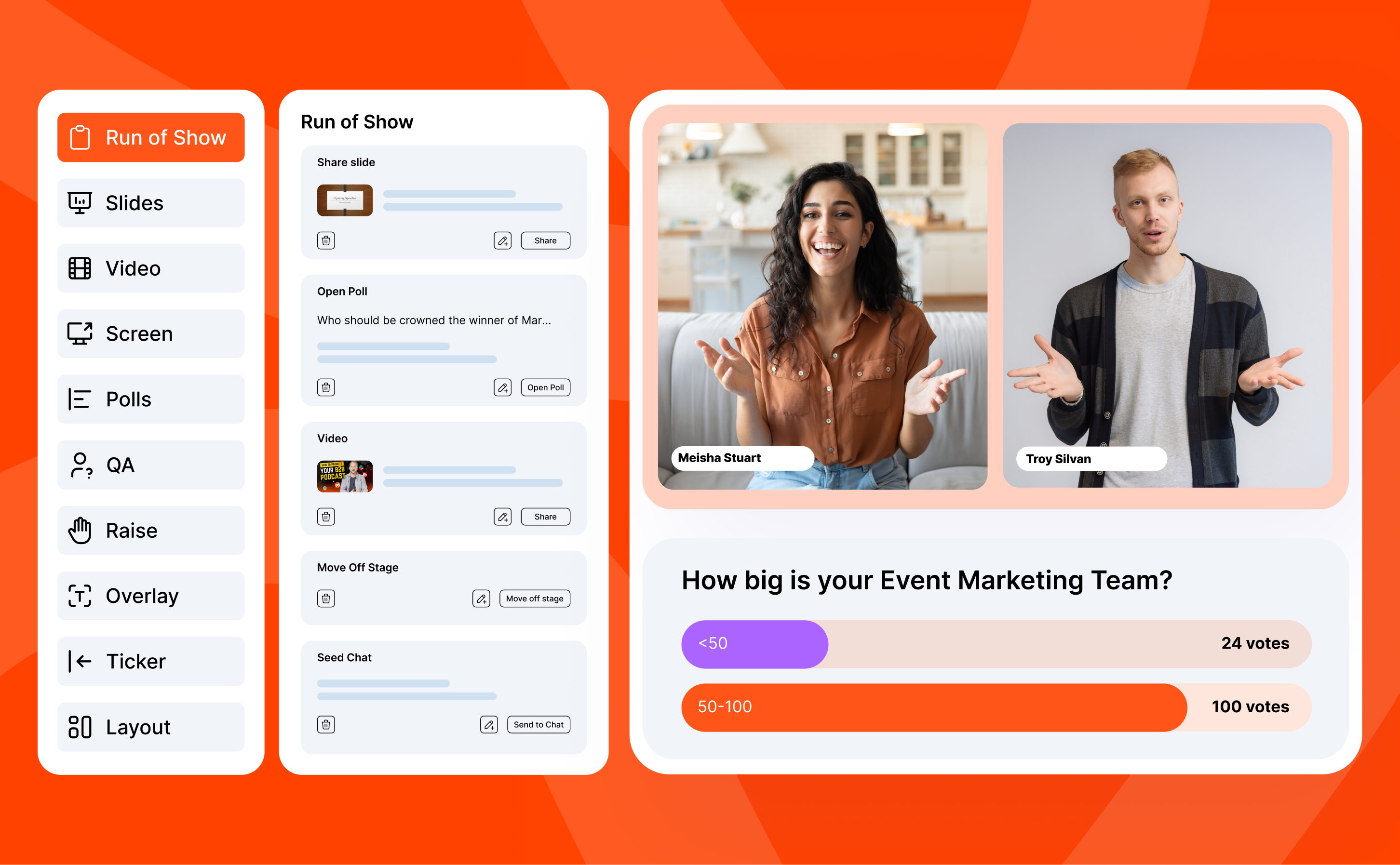 Say bye to event-day stress with Live Run of Show.
