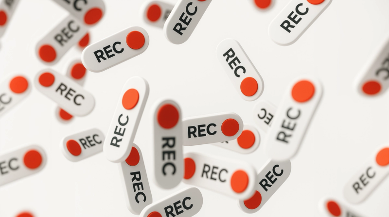 video content record buttons floating in mid-air