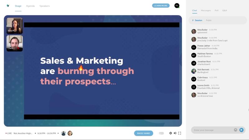 Alyce virtual event example in Goldcast platform