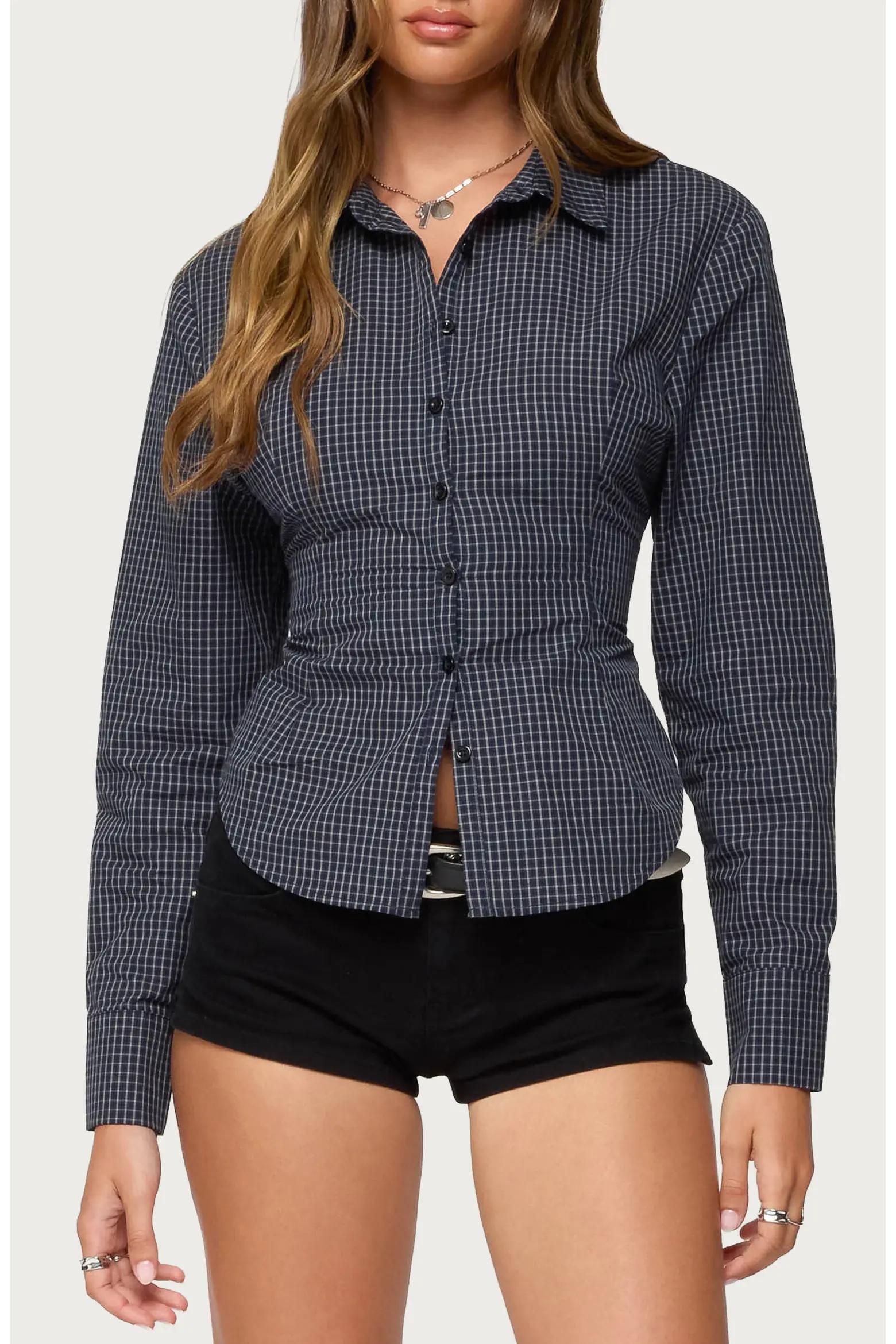 Charcoal Checked Fitted Shirt