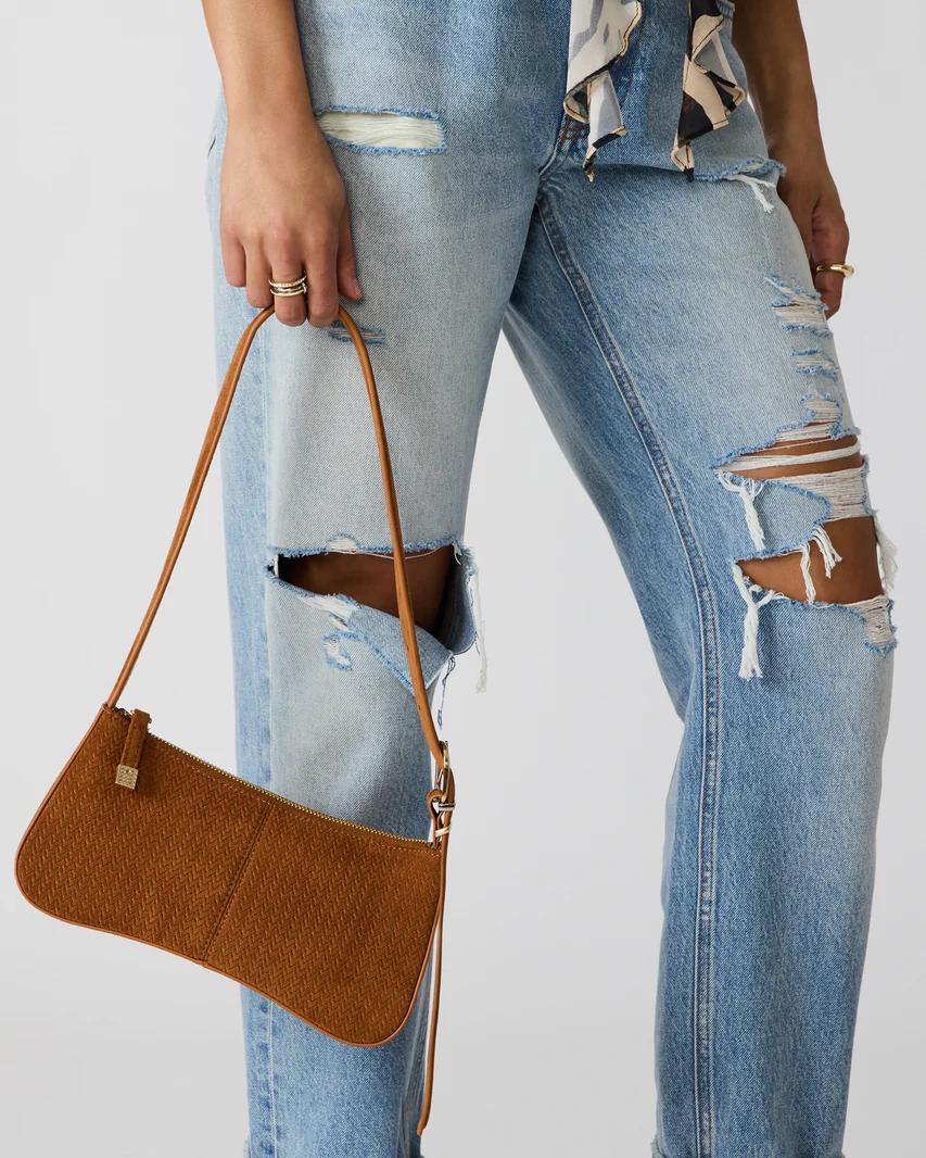 Tan Suede Shoulder Bag