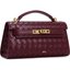 Burgundy Woven Leather Top-Handle Bag