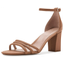 Tan Strappy Block-Heel Sandals
