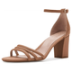 Tan Strappy Block-Heel Sandals