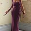 Plum Satin Ruffle-Strap Maxi Dress