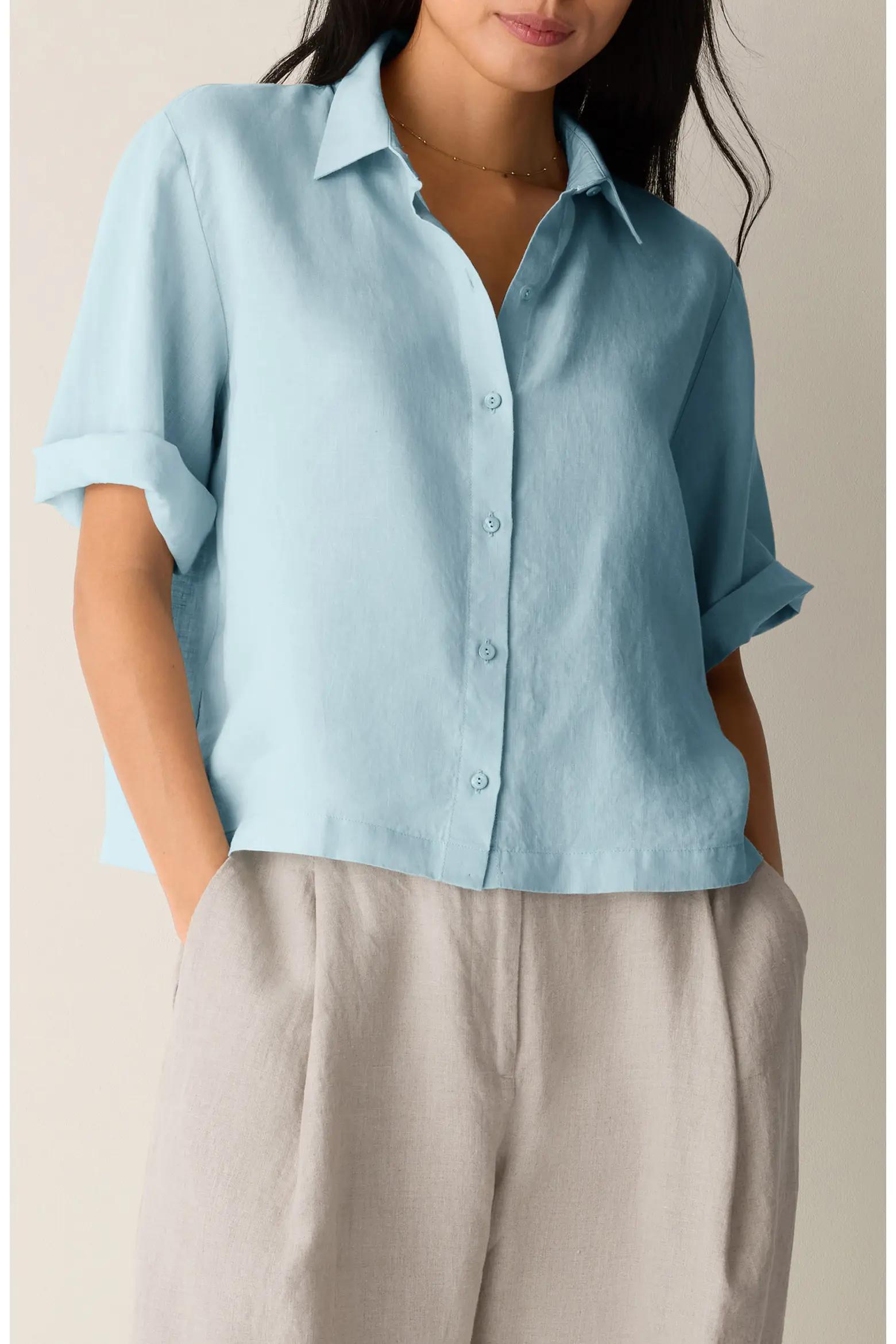 Light Blue Linen Shirt