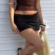Black Ruched Mini Skirt